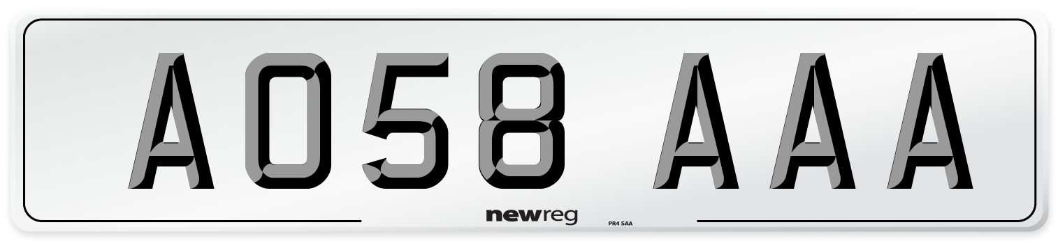 AO58 AAA Number Plate from New Reg